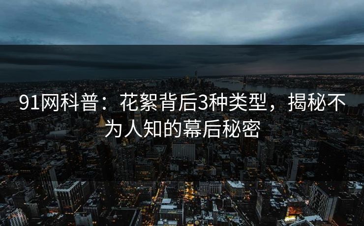 91网科普:花絮背后3种类型,揭秘不为人知的幕后秘密