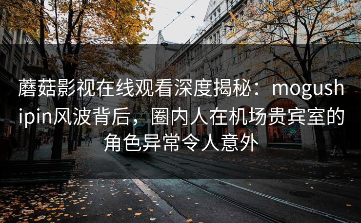 蘑菇影视在线观看深度揭秘:mogushipin风波背后,圈内人在机场贵宾室的角色异常令人意外