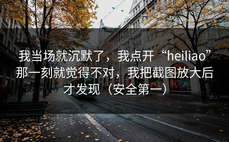 我当场就沉默了，我点开“heiliao”那一刻就觉得不对，我把截图放大后才发现（安全第一）